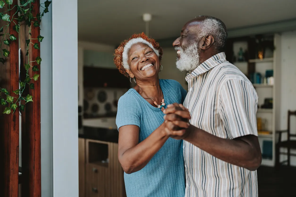 Senior Couple Dancing in their Senior Living Apartment